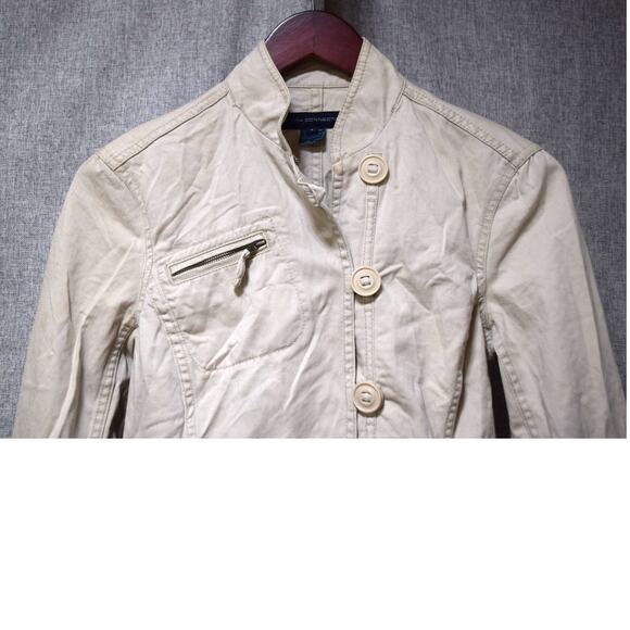 French Connection Beige Cotton Utility Jacket Size 4 - Picture 2 of 3
